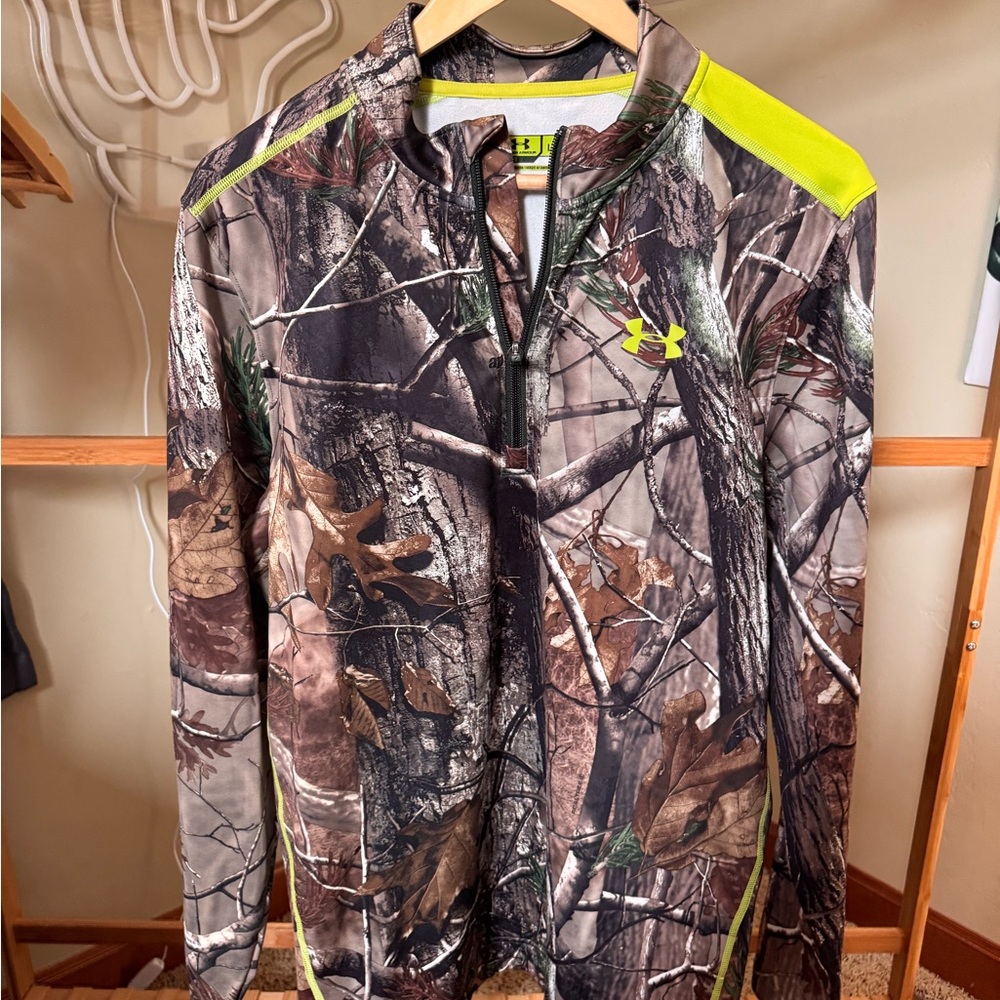 Under Armour Men's Camo Hoodie - Brown, Green, and Yellow